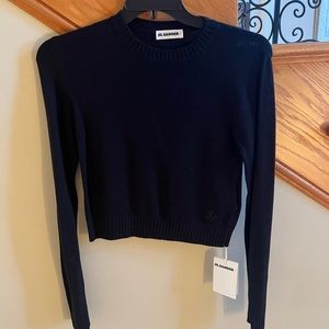 Jil Sander Crop Sweater Sizes 36(US6), 38(US8), 42US(12) Black New With Tags